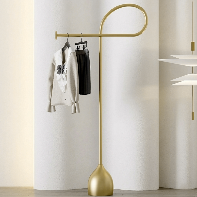 Perchero de pie lineal minimalista moderno de acero al carbono para sala de estar y dormitorio