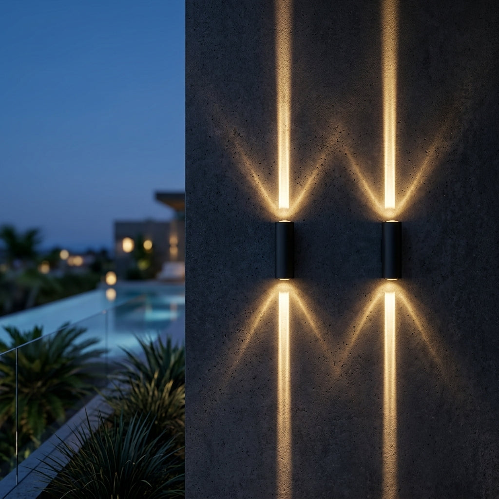 Modern Minimalist Aluminum Rectangular LED Outdoor Wall Sconce Light Fixture Waterproof IP65 for Patio Porch Garden Front Door Commercial Wholesale