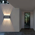 Modern Solar Up and Down Wall Sconce Waterproof Multi-Beam LED Outdoor Light for Garden and Fence