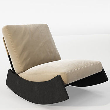 Contemporary Nordic-Style Square Corduroy Upholstered Wood Recliner with Footrest and Backrest for Living Room