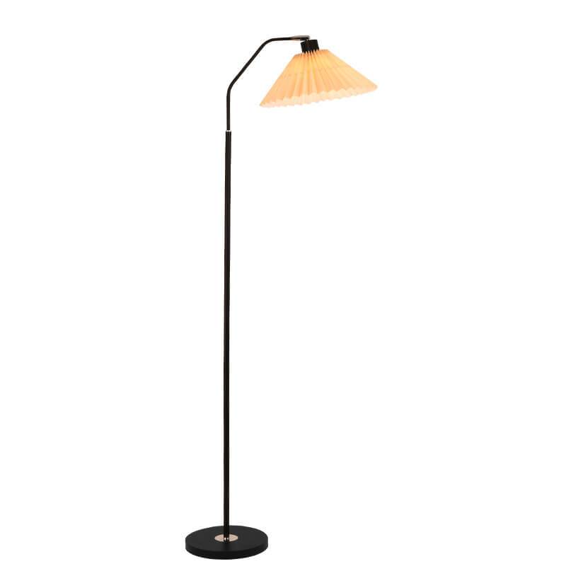 Lámpara de pie de una luz con pantalla plisada de tela minimalista