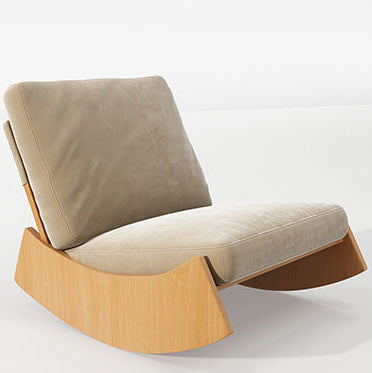 Contemporary Nordic-Style Square Corduroy Upholstered Wood Recliner with Footrest and Backrest for Living Room