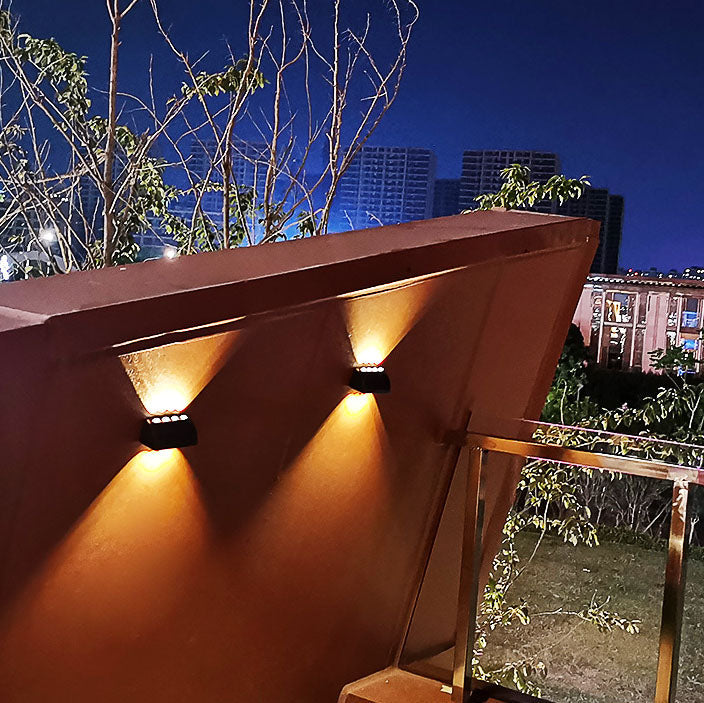 Modern Solar Up and Down Wall Sconce Waterproof Multi-Beam LED Outdoor Light for Garden and Fence