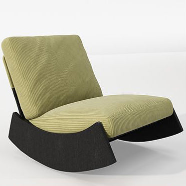 Contemporary Nordic-Style Square Corduroy Upholstered Wood Recliner with Footrest and Backrest for Living Room