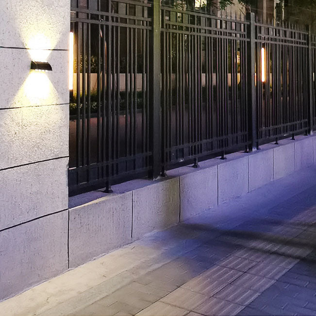 Modern Solar Up and Down Wall Sconce Waterproof Multi-Beam LED Outdoor Light for Garden and Fence