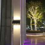 Modern Solar Up and Down Wall Sconce Waterproof Multi-Beam LED Outdoor Light for Garden and Fence