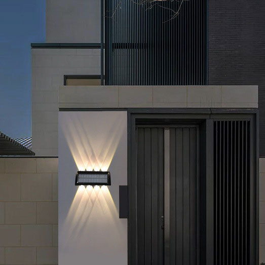 Modern Solar Up and Down Wall Sconce Waterproof Multi-Beam LED Outdoor Light for Garden and Fence