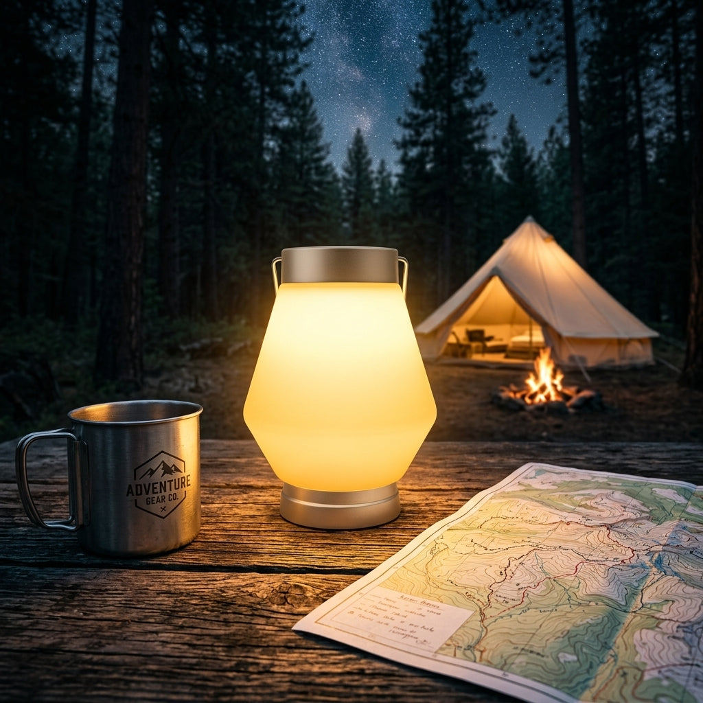 Portable Solar LED Camping Lantern Rechargeable Outdoor Tent Light for Hiking, Survival and Emergencies