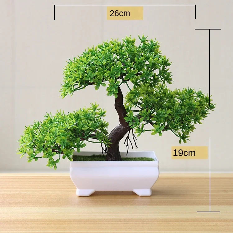 Premium and Artificial Wabi-Sabi Faux Bonsai Tree Lifelike Zen Botanical Accent for Executive Desk and Minimalist Decor
