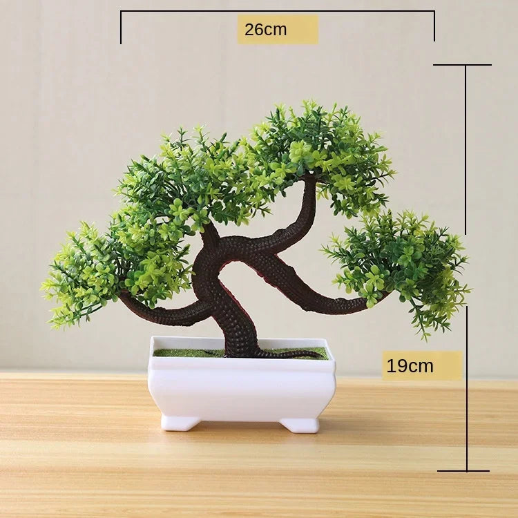 Premium and Artificial Wabi-Sabi Faux Bonsai Tree Lifelike Zen Botanical Accent for Executive Desk and Minimalist Decor