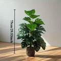 Lifelike Faux Monstera Deliciosa Artificial Swiss Cheese Plant for Modern Home and Office Decor (Unpotted)