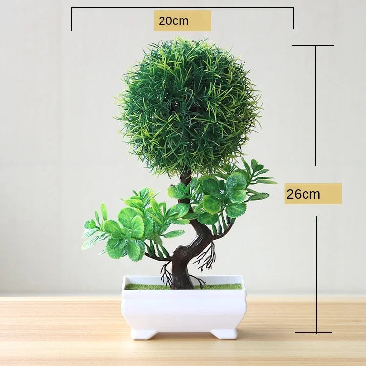 Premium and Artificial Wabi-Sabi Faux Bonsai Tree Lifelike Zen Botanical Accent for Executive Desk and Minimalist Decor