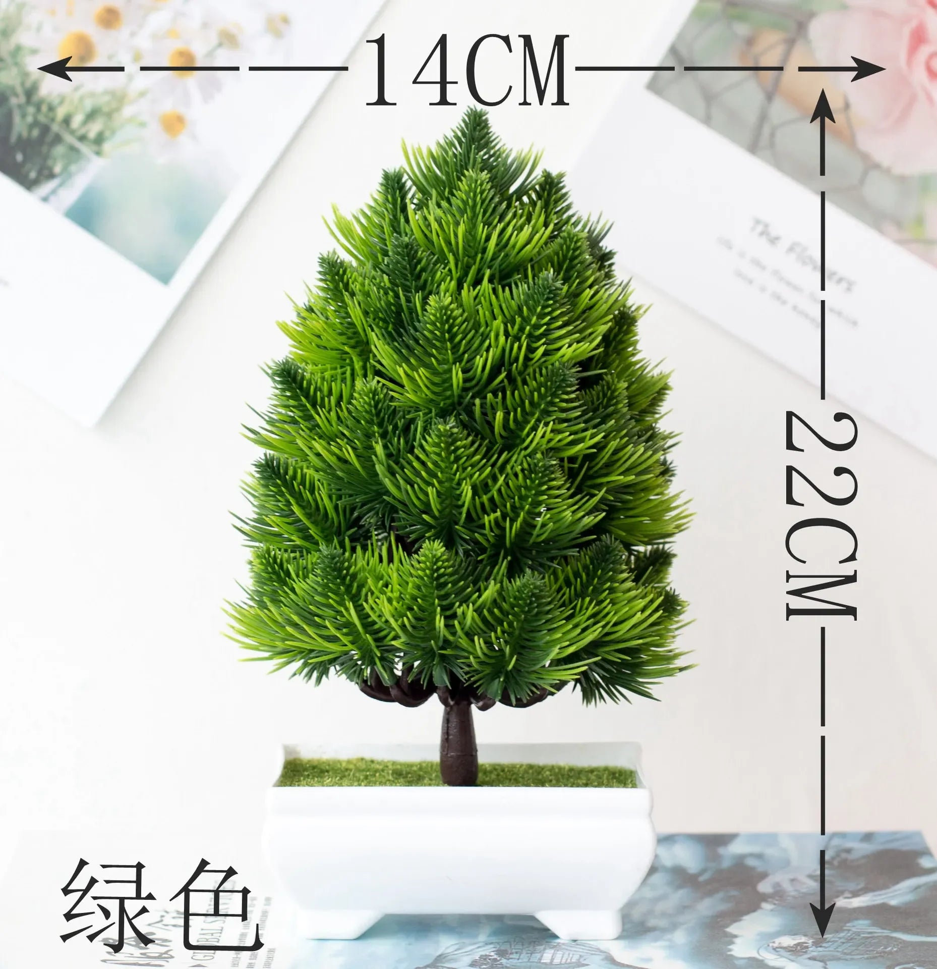Premium and Artificial Wabi-Sabi Faux Bonsai Tree Lifelike Zen Botanical Accent for Executive Desk and Minimalist Decor