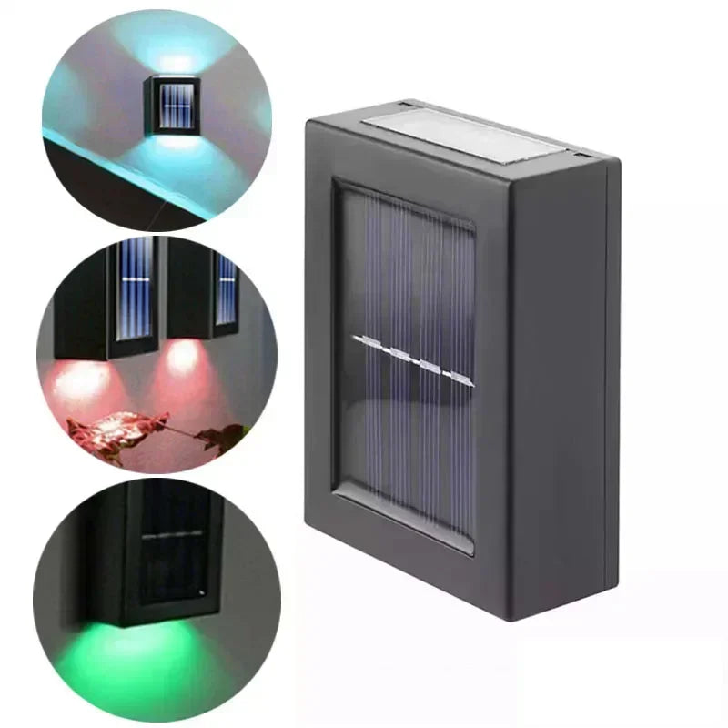 Luces solares de pared para exterior, lámpara de calle con energía solar, impermeable, para jardín, decorativa