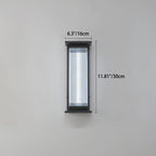 Modern Minimalist Waterproof Rectangular Stainless Steel Acrylic LED Wall Sconce Lamp For Outdoor Patio