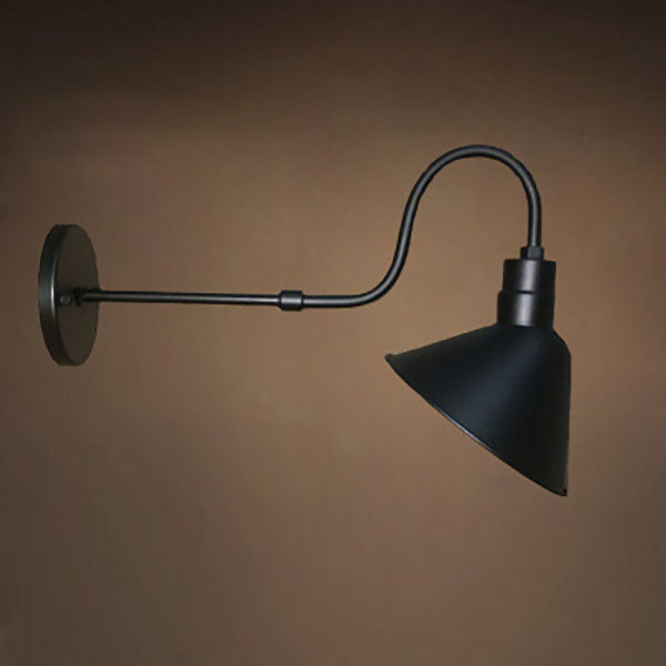 Traditional Vintage Horn Iron 1-Light Outdoor Wall Sconce Lamp For Entryway