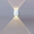 Moderna lámpara de pared LED minimalista impermeable de cilindro rectangular de aluminio y hierro acrílico para patio exterior