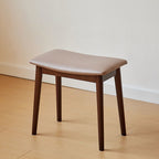 Modern Minimalist Rectangular Soft PU Leather Wood Vanity Stool For Bedroom
