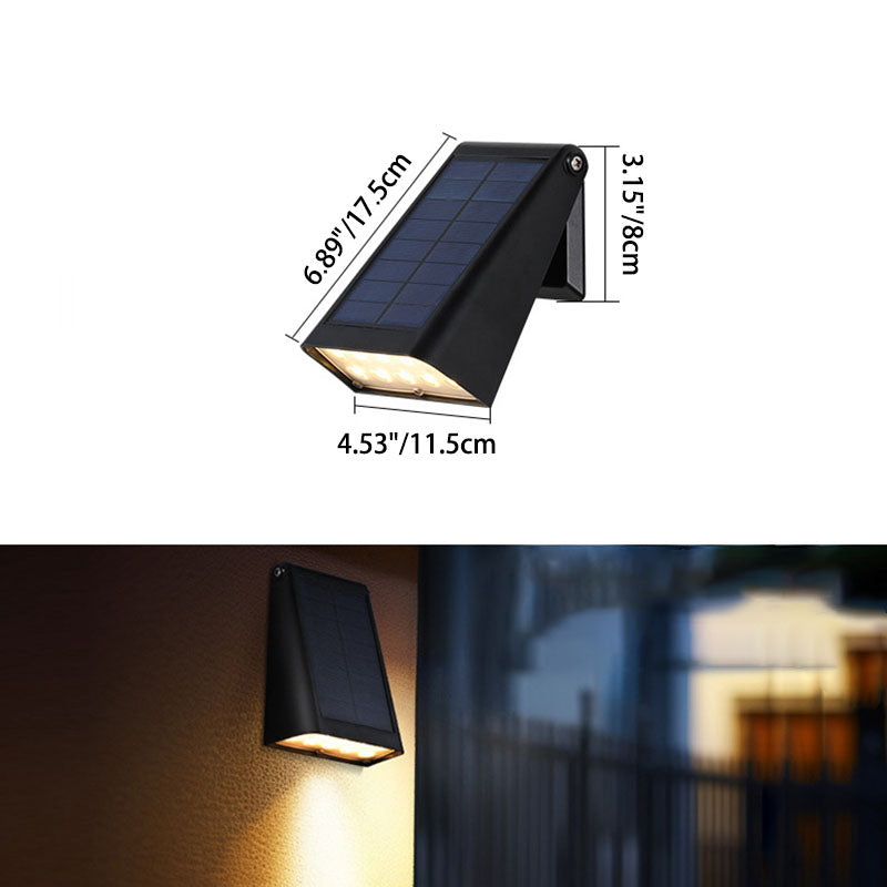 Aplique de pared LED moderno minimalista solar rectangular trapezoidal de ABS PC para jardín