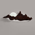 Lámpara de pared LED china tradicional de madera para sala de estar con diseño de paisaje