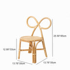 Puf redondo tradicional japonés de mimbre con respaldo – Silla ideal para niños en recibidores