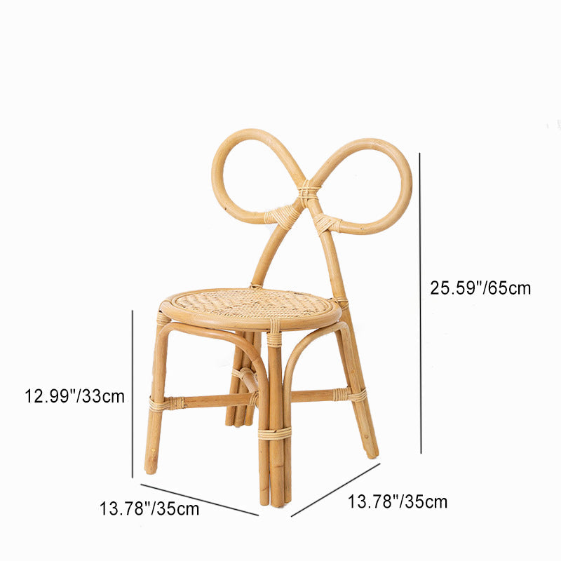 Puf redondo tradicional japonés de mimbre con respaldo – Silla ideal para niños en recibidores