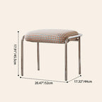 Taburete de tocador sin respaldo contemporáneo escandinavo cuadrado de algodón y lino tapizado con estructura de acero inoxidable para dormitorio