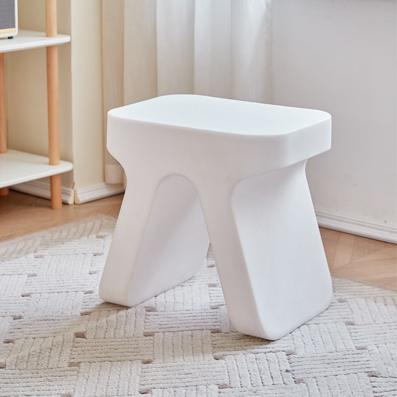 Taburete bajo rectangular, elegante, moderno y minimalista de plástico PE para sala de estar