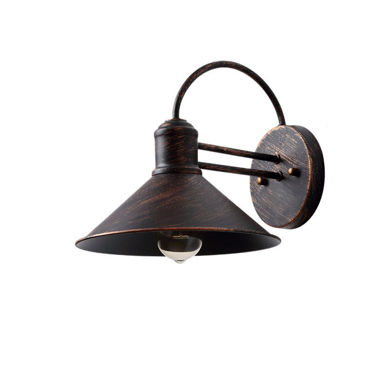 Contemporary Industrial Barn Iron Antique 1-Light Outdoor Waterproof Wall Sconce Lamp For Outdoor