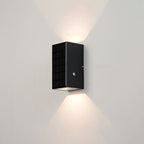 Modern Solar Black Rectangular Die-Cast Aluminum Solar LED Outdoor Wall Light