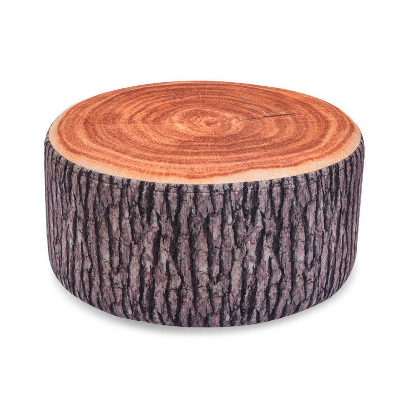 Modern Round Fabric Pouf with Creative Fruit Pattern – Kids Footstool for Living Room