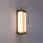 Modern Fluted Acrylic LED Outdoor Wall Sconce Waterproof Tall Exterior Light Fixture for Front Porch and Patio