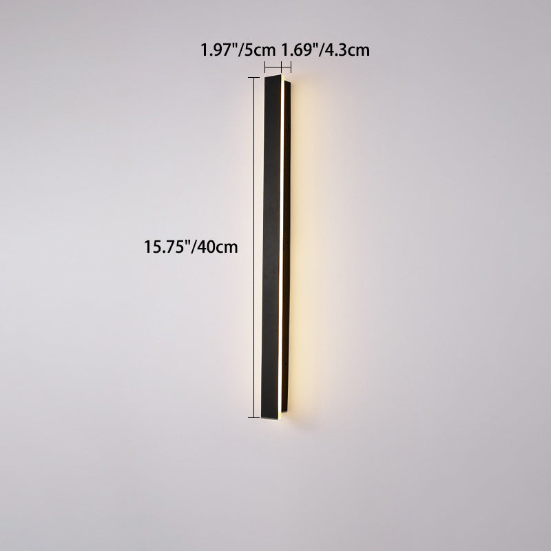 Lámpara de pared LED rectangular larga minimalista moderna de aluminio y acrílico para jardín