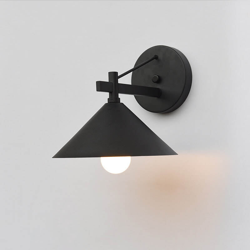 Contemporary Industrial Tapered Iron 1-Light Outdoor Wall Sconce Lamp For Outdoor Patio