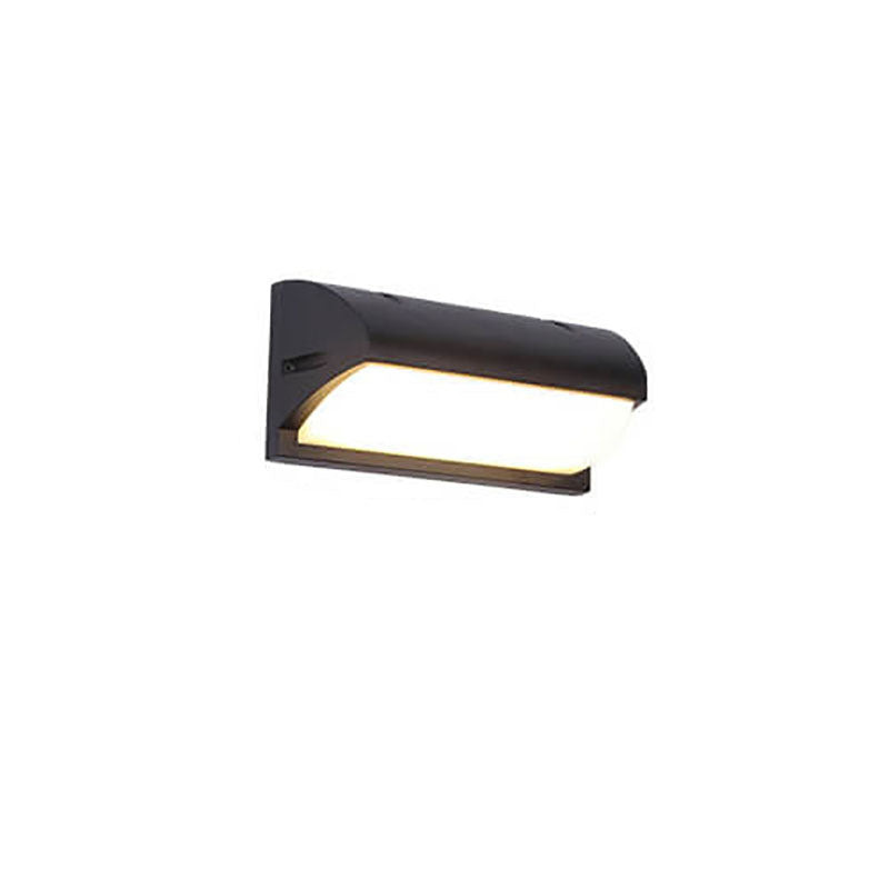 Lámpara de pared LED con sensor exterior impermeable de geometría simple y moderna