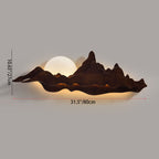 Lámpara de pared LED china tradicional de madera para sala de estar con diseño de paisaje
