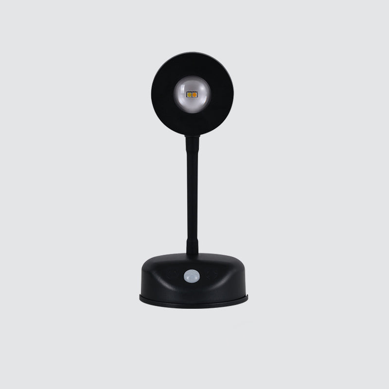 Lámpara de pared LED redonda, recargable, con sensor de movimiento, de ABS, impermeable, para patio exterior, de simplicidad moderna