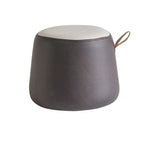 Puf Cilíndrico de Tela Elegante y Moderno – Taburete Bajo para Sala de Estar