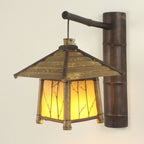 Traditional Rustic Cottage Bamboo 1-Light Wall Sconce Lamp For Outdoor Patio