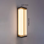 Modern Fluted Acrylic LED Outdoor Wall Sconce Waterproof Tall Exterior Light Fixture for Front Porch and Patio