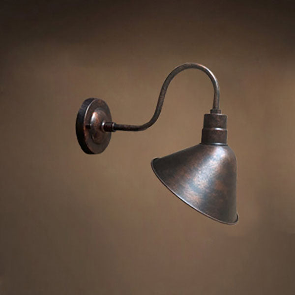 Traditional Vintage Horn Iron 1-Light Outdoor Wall Sconce Lamp For Entryway