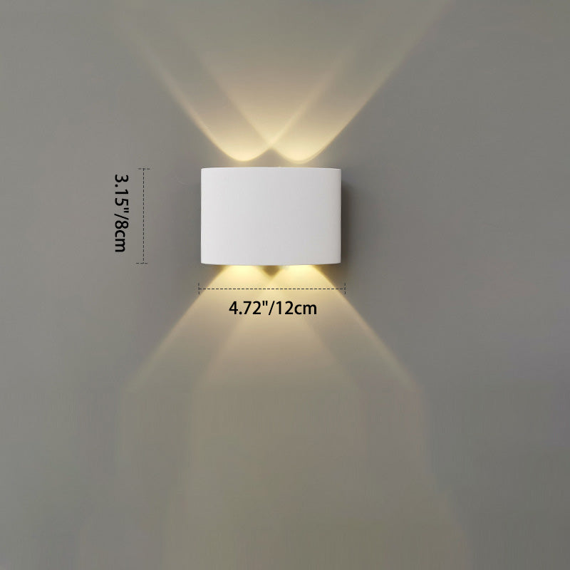 Moderna lámpara de pared LED minimalista impermeable de cilindro rectangular de aluminio y hierro acrílico para patio exterior
