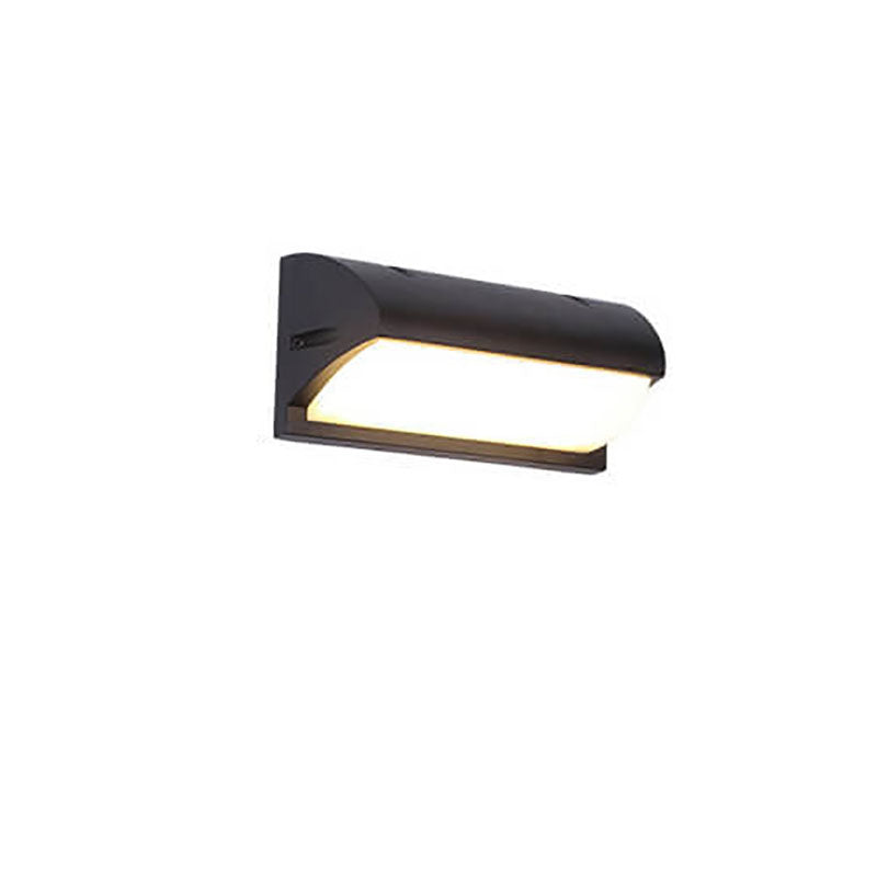 Lámpara de pared LED con sensor exterior impermeable de geometría simple y moderna