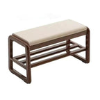 Contemporary Scandinavian Rectangle Tech Cloth Solid Wood Shoe Storage 1-Shelf For Entryways