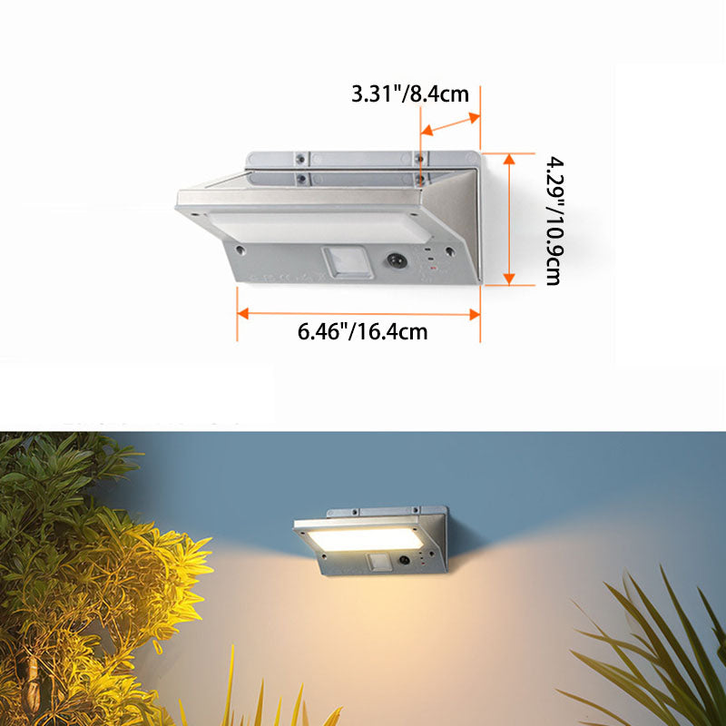 Aplique de pared LED moderno minimalista solar rectangular trapezoidal de ABS PC para jardín