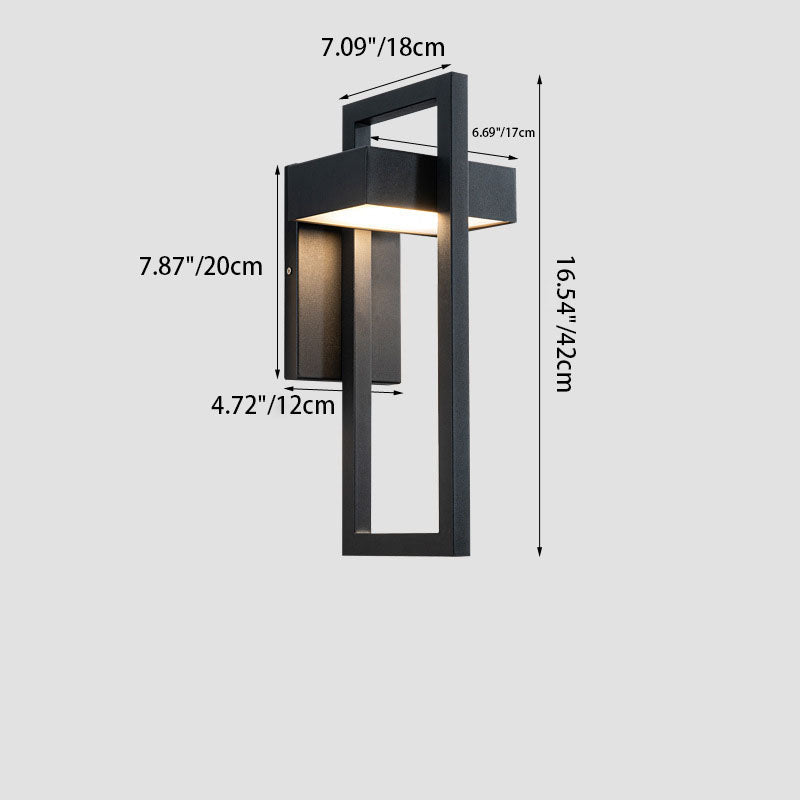 Architectural Geometric LED Outdoor Wall Sconce Waterproof Stainless Steel Exterior Porch Light for Modern Front Door and Patio