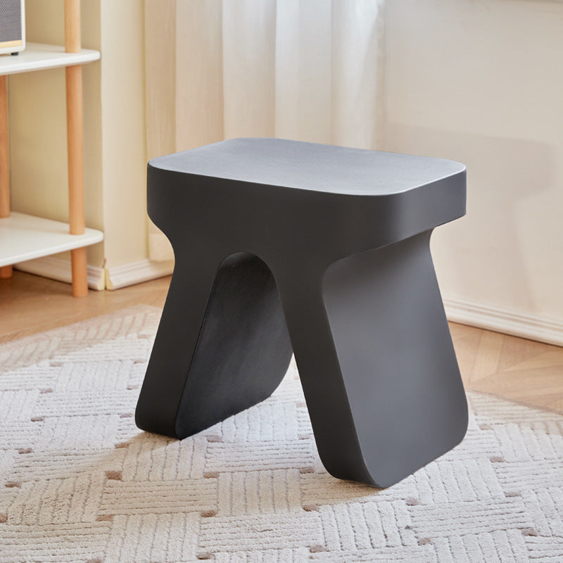 Sleek Modern Minimalist Rectangular Low Stool in PE Plastic for Living Room