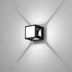 Lámpara de pared LED cuadrada de aluminio con franjas, estilo moderno y minimalista, para jardín