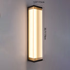 Modern Fluted Acrylic LED Outdoor Wall Sconce Waterproof Tall Exterior Light Fixture for Front Porch and Patio