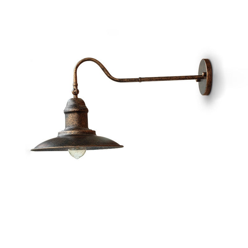Traditional Vintage Horn Iron 1-Light Outdoor Wall Sconce Lamp For Entryway